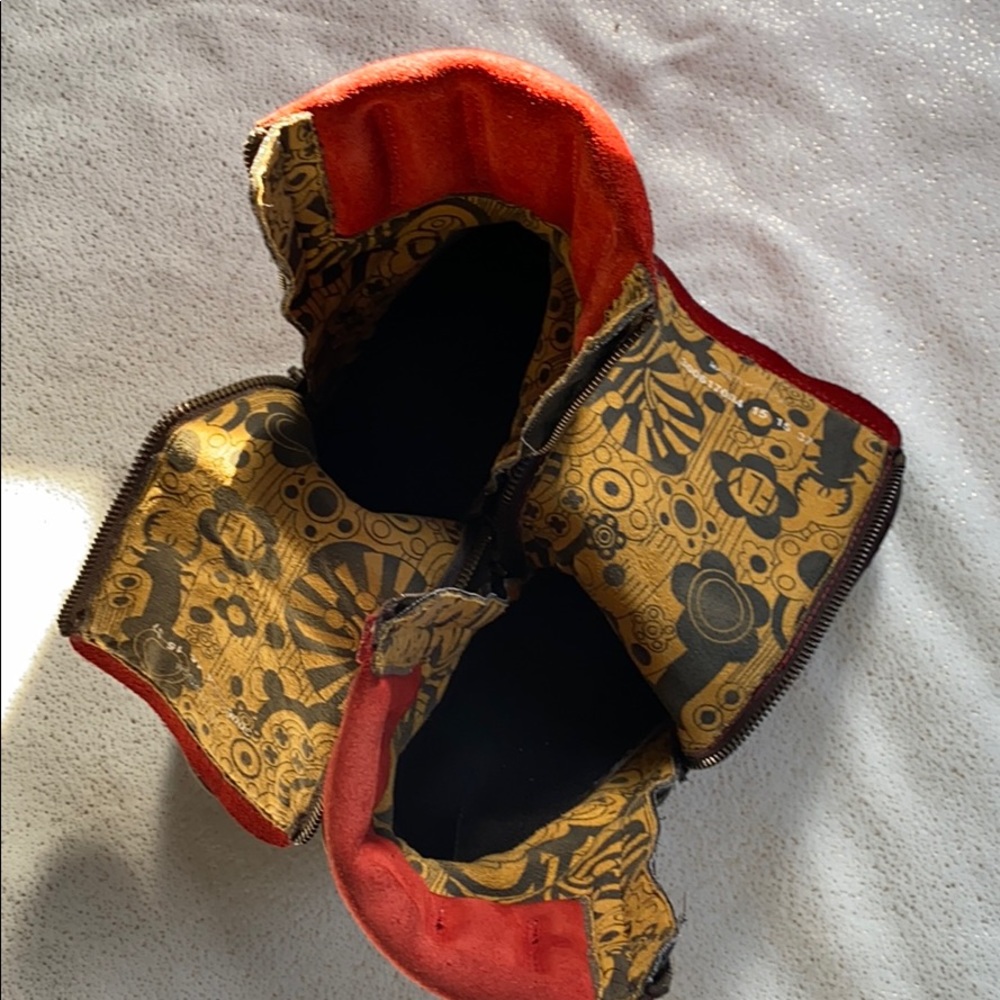 Fly London burnished toe red boots, wedge/artsy - Picture 5 of 8